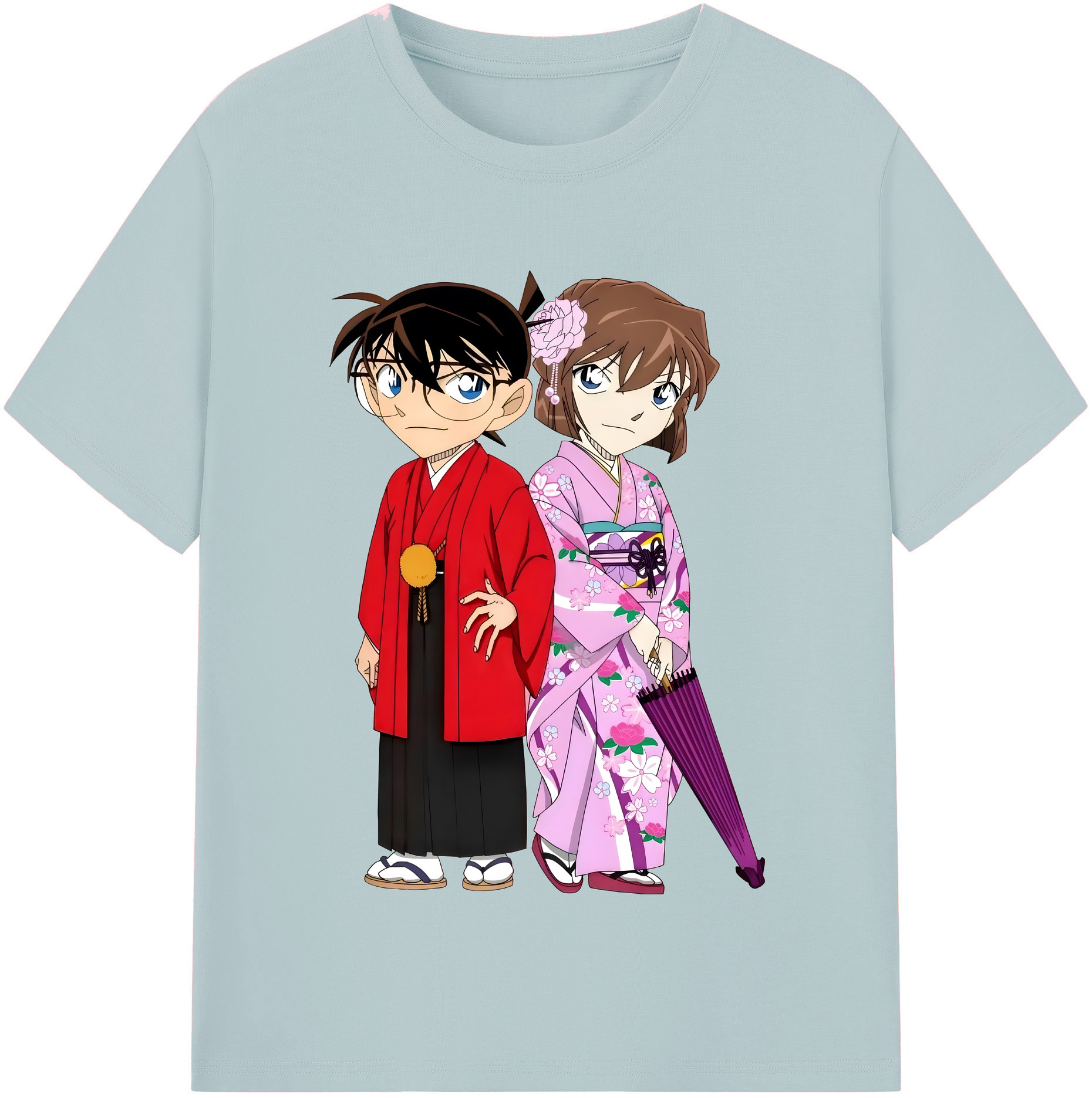 （画像用） 名探偵コナン 江戸川 コナン Detective Conan Conan Edogawa 綿100％半袖Tシャツ（フロントプリント）